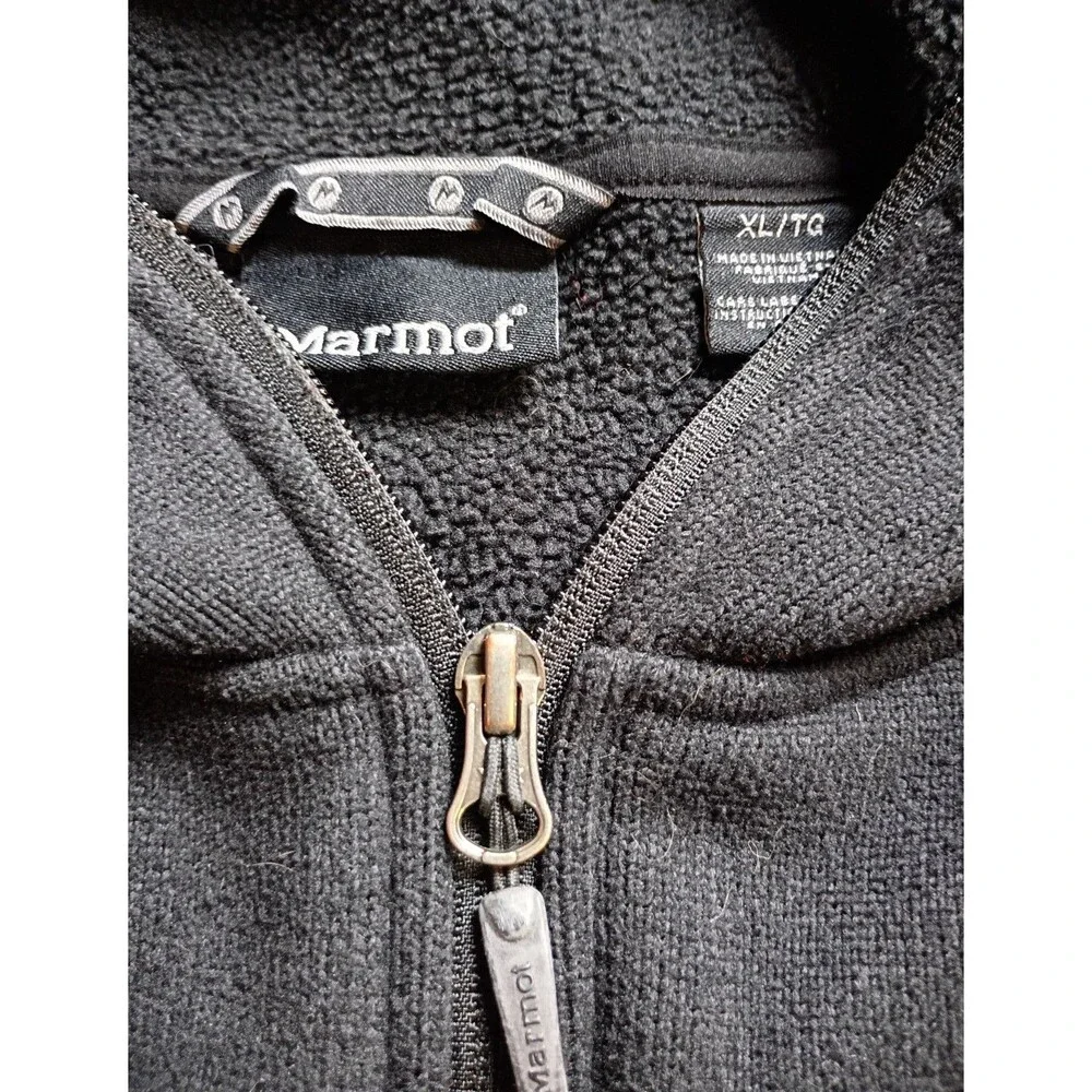 Marmot Black Fleece Full Zip Hoodie Jacket